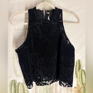 Free People Velvet Laser Cut Lace Tank 🌵Small